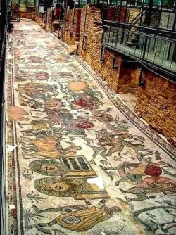 The 4th century CE Roman ‘Great Hunt Mosaic’ at the Villa Romana del Casale in Piazz ...