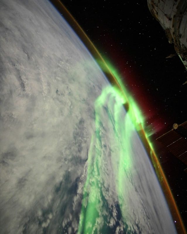 Aurora captured by the ESA astronaut Thomas Pesquet from abroad the ISS.