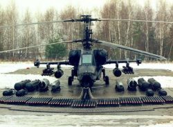 KA-50 Black Shark with its various weapons laid out in front of it