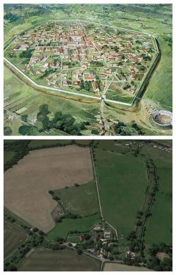 Calleva Atrebatum, Silchester, UK. Roman ruins built year 10 BC, abandoned 550-650 AD