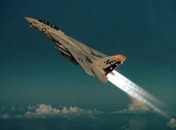 US Navy F-14A Tomcat with full afterburner