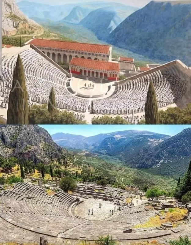 The ancient theatre of Delphi, Greece