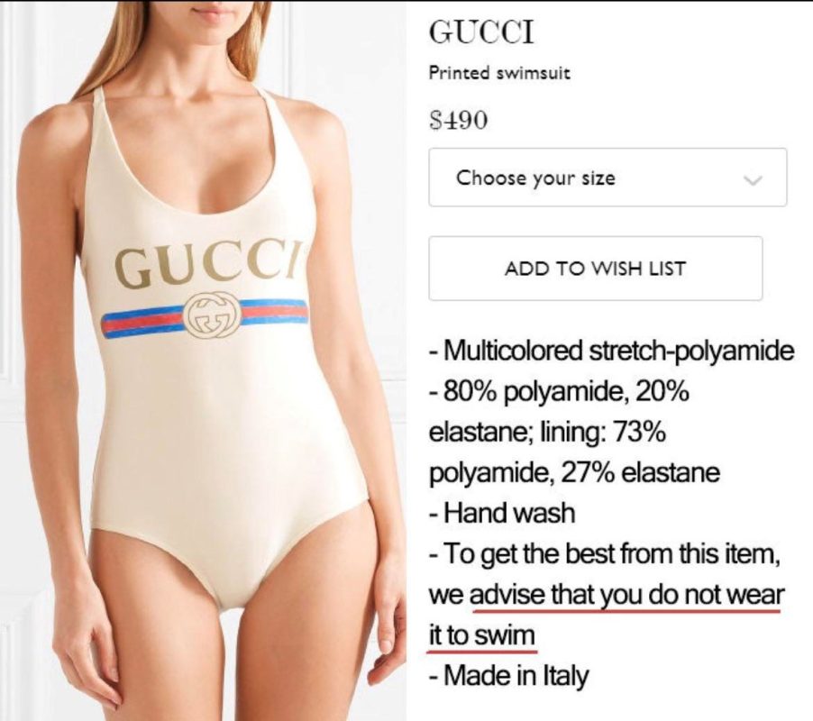 A swimsuit you cant swim in!