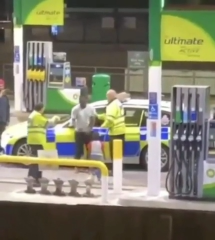 Tasers! In a petrol station?!