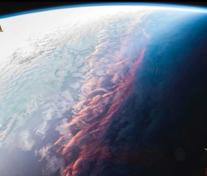 Earths sunset from space