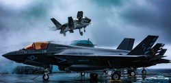 F35 take off from Queen Elizabeth aircraft carrier