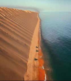 This is Namibia, where the desert meets the ocean