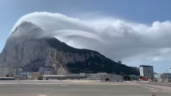 Banner cloud billowing over the Rock of Gibraltar