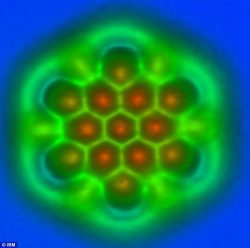 This was the first photograph, taken in 2012, of a molecule and the bonds that exist between its ...