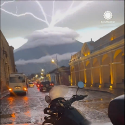 Reverse lightning after eruption