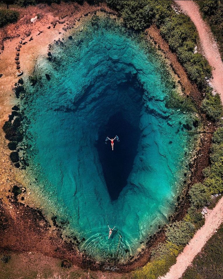 The Eye Of The Earth. 
Cetina River source in Mount Dinara Nature Park, Croatia.
This hole of un ...