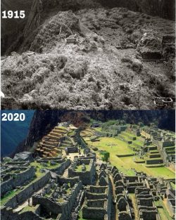Machu Picchu, Peru. 1915 &  2020