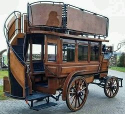 An old horse-drawn bus