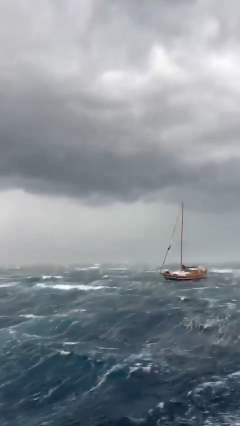 stormy sea off the Spanish Island Formentera today