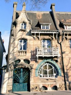 One of the two Huot Houses, Art Nouveau properties built in 1903 in Nancy, France. Designed by F ...