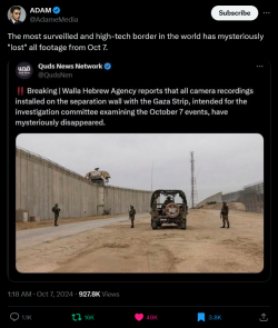 The most surveilled and high-tech border in the world has mysteriously lost all footage from Oct7