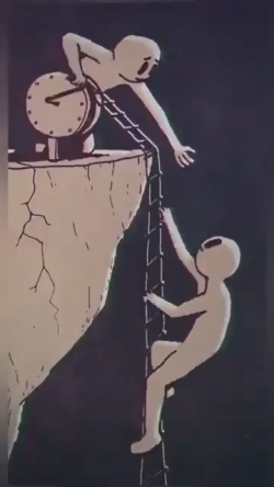Visual representation of someone pretending to help whilst causing pain